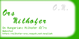 ors milhofer business card